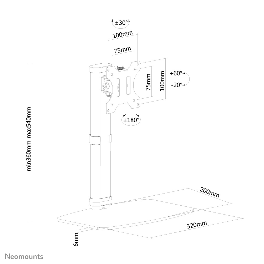 Neomounts by Newstar Monitor-Tischhalterung